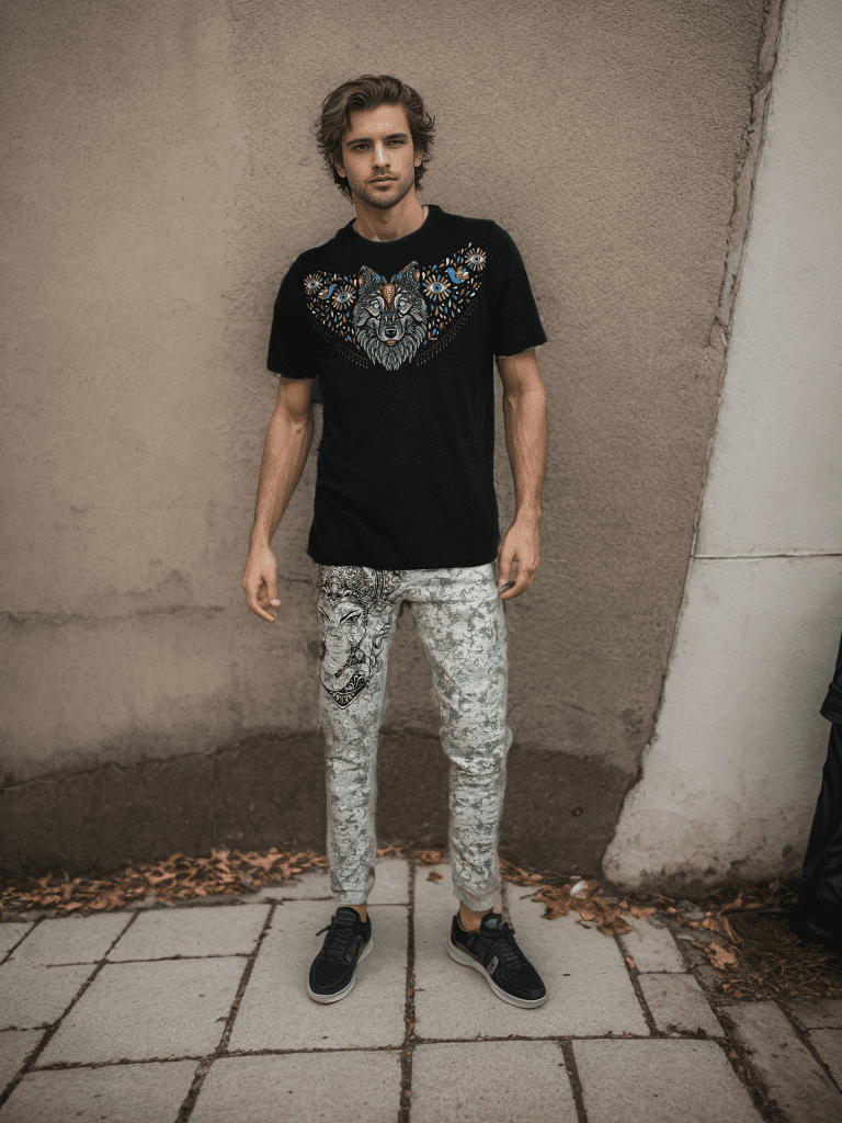 Playera  Lobo Fluorescente