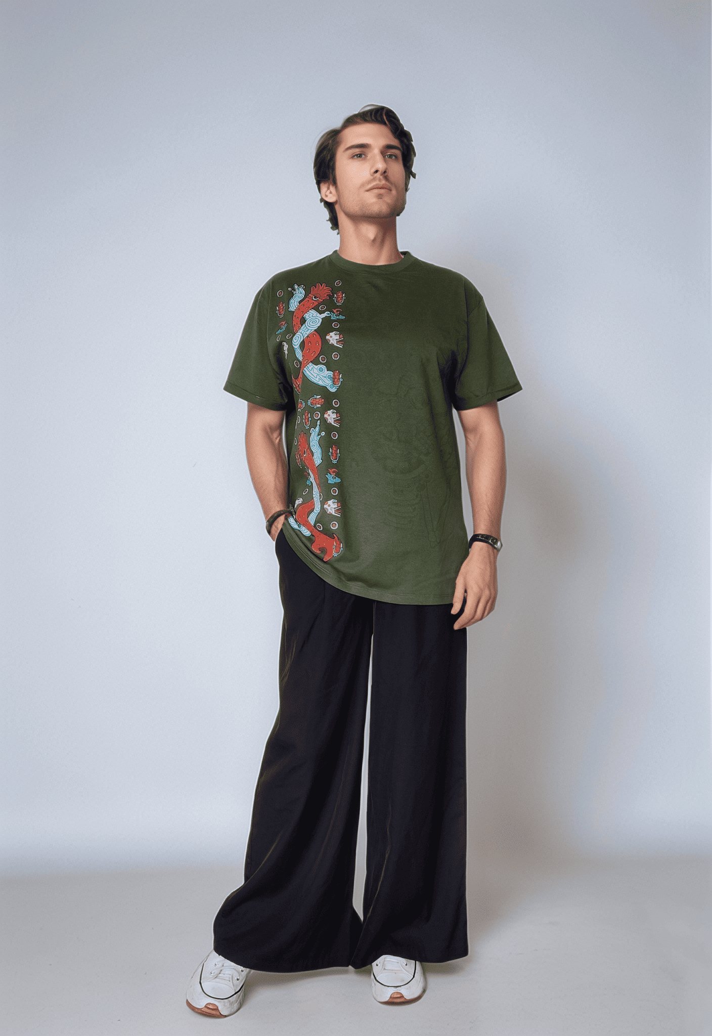 Playera OverSize Agua  Y Fuego Mictlan