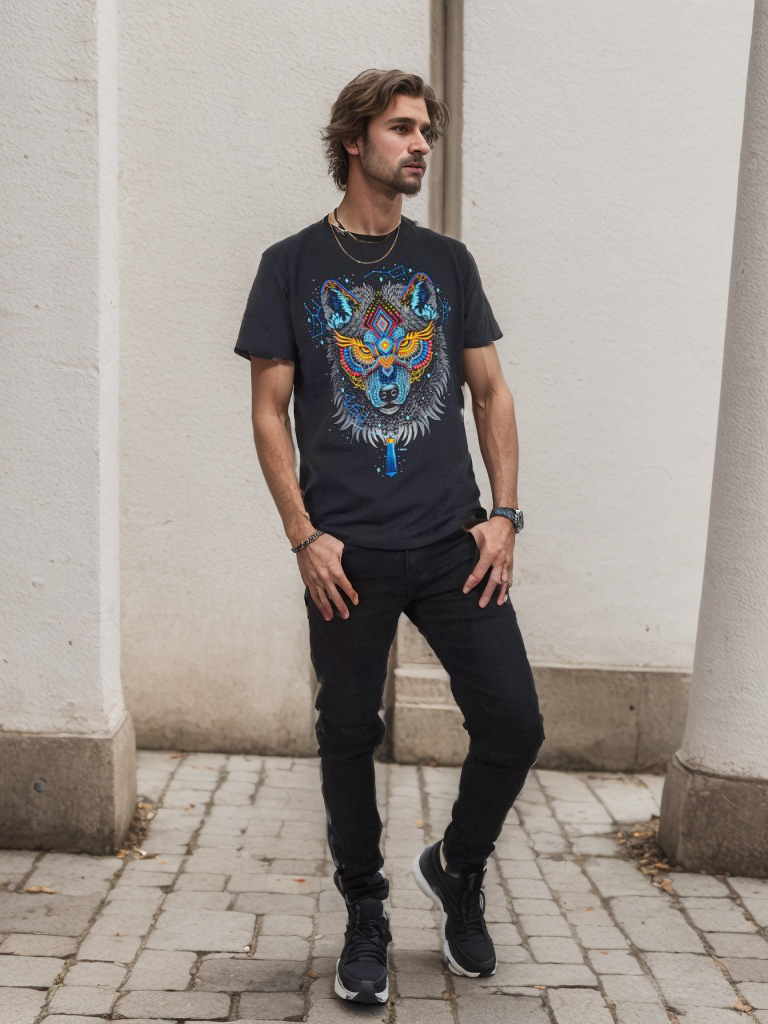 Playera Lobo Constelaciones