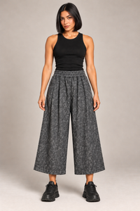 Pants oversize culotte acidwash