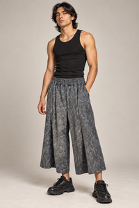 Pants oversize culotte acidwash