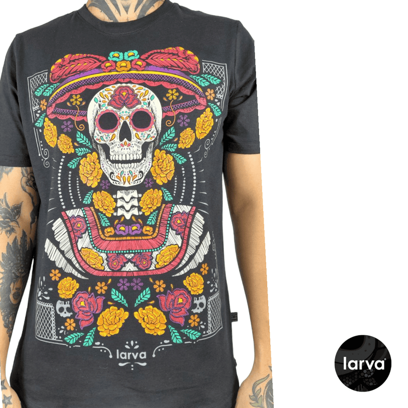 Playera Catrina Flor Cempasúchil