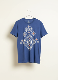 Playera Azul Jaspe Arte Navajo