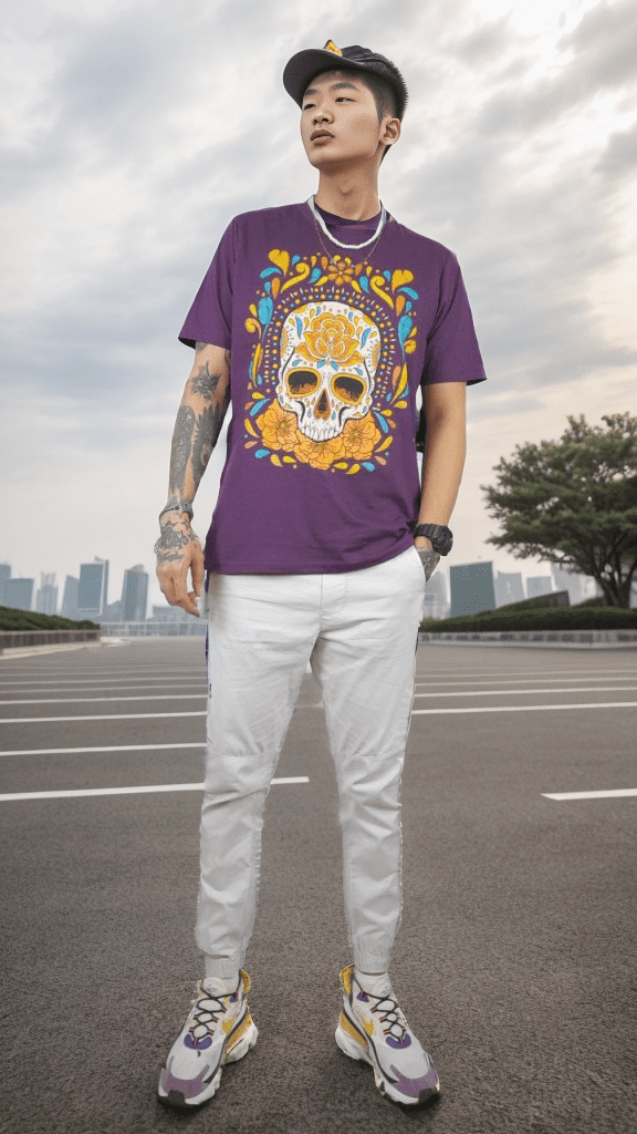 Playera Calavera Cempasuchil