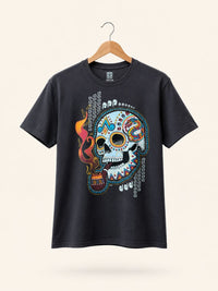 Playera Morado Craneo Pipa Prehispanica