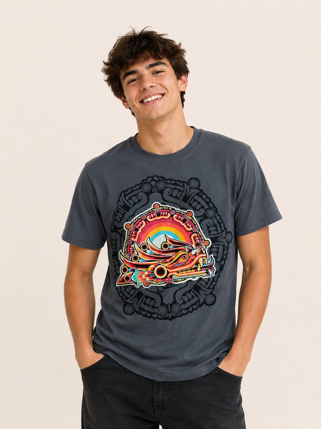 Playera Gris Rata Quetzalcoatl Moderno
