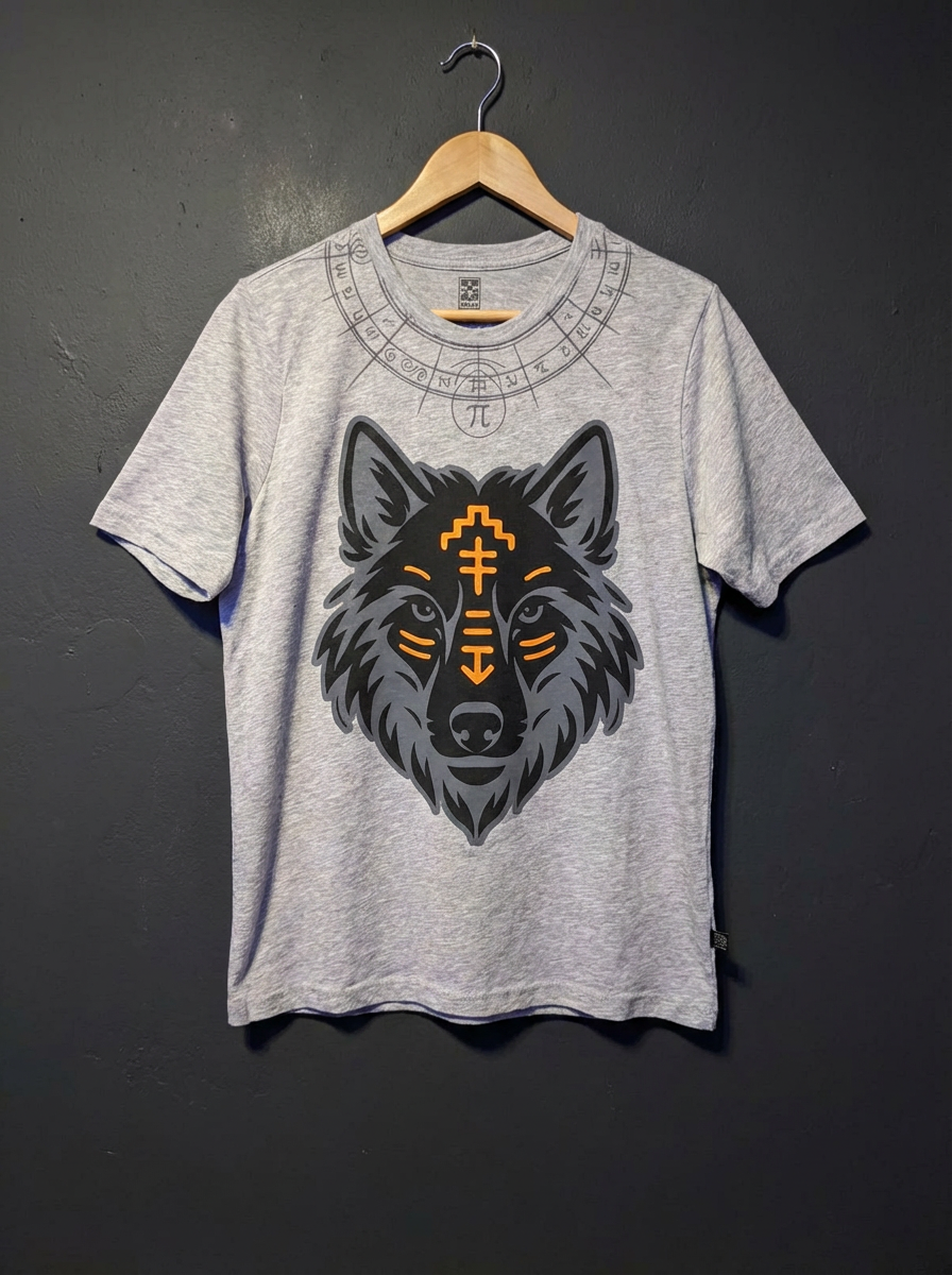 Playera Gris Lobo Collar Legion