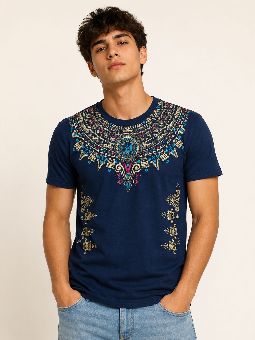Playera Marino Collar Prehispanico