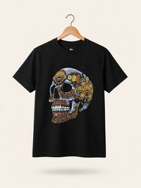 Playera Negro Craneo Ollin