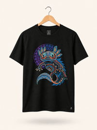 Playera Negro Axolotl Mandala