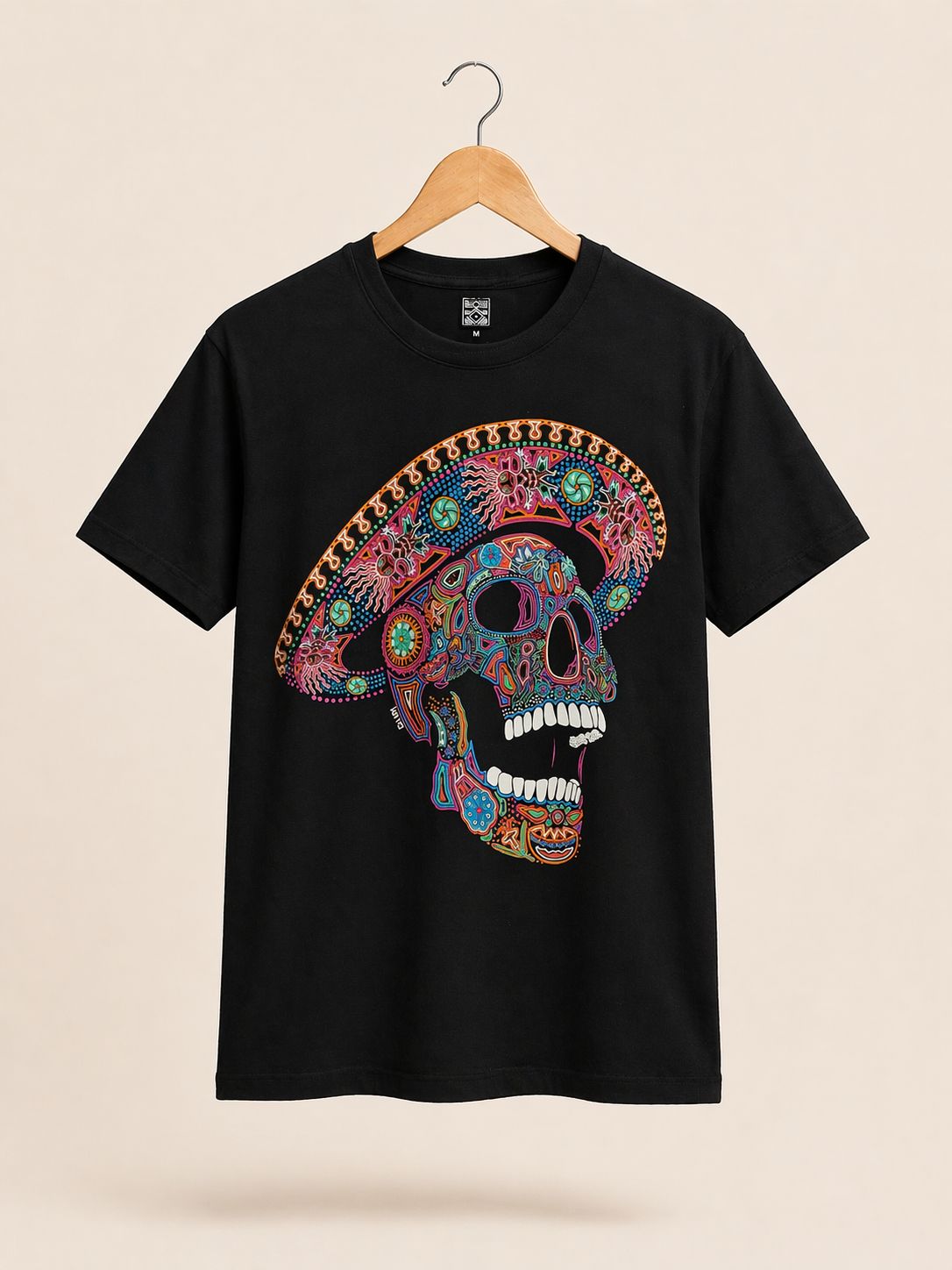 Playera Negro Calavera Mariachi