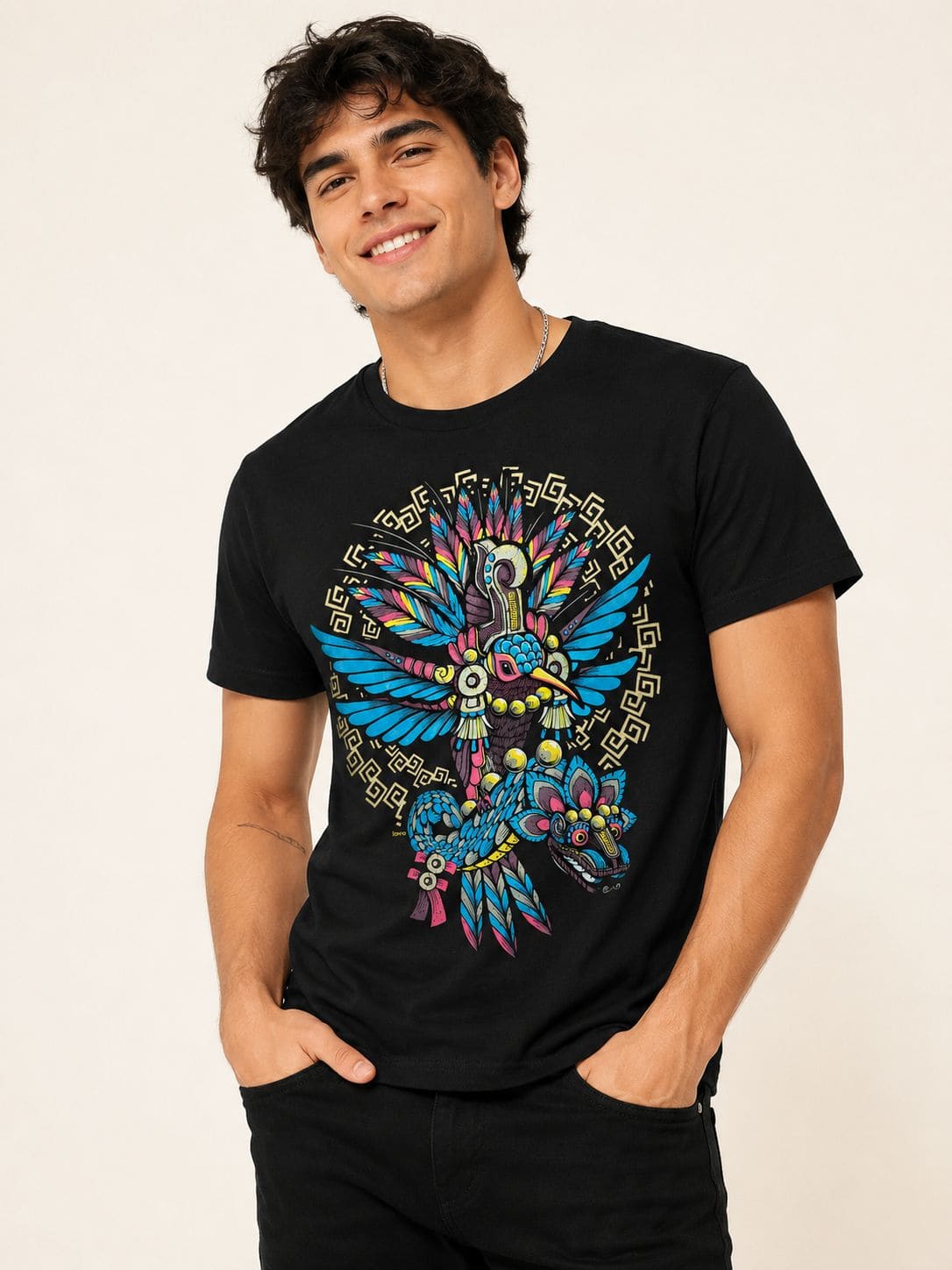 Playera Negro Colibri Quetzal