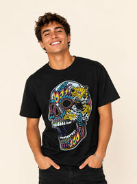 Playera Negro Calavera Jaguar