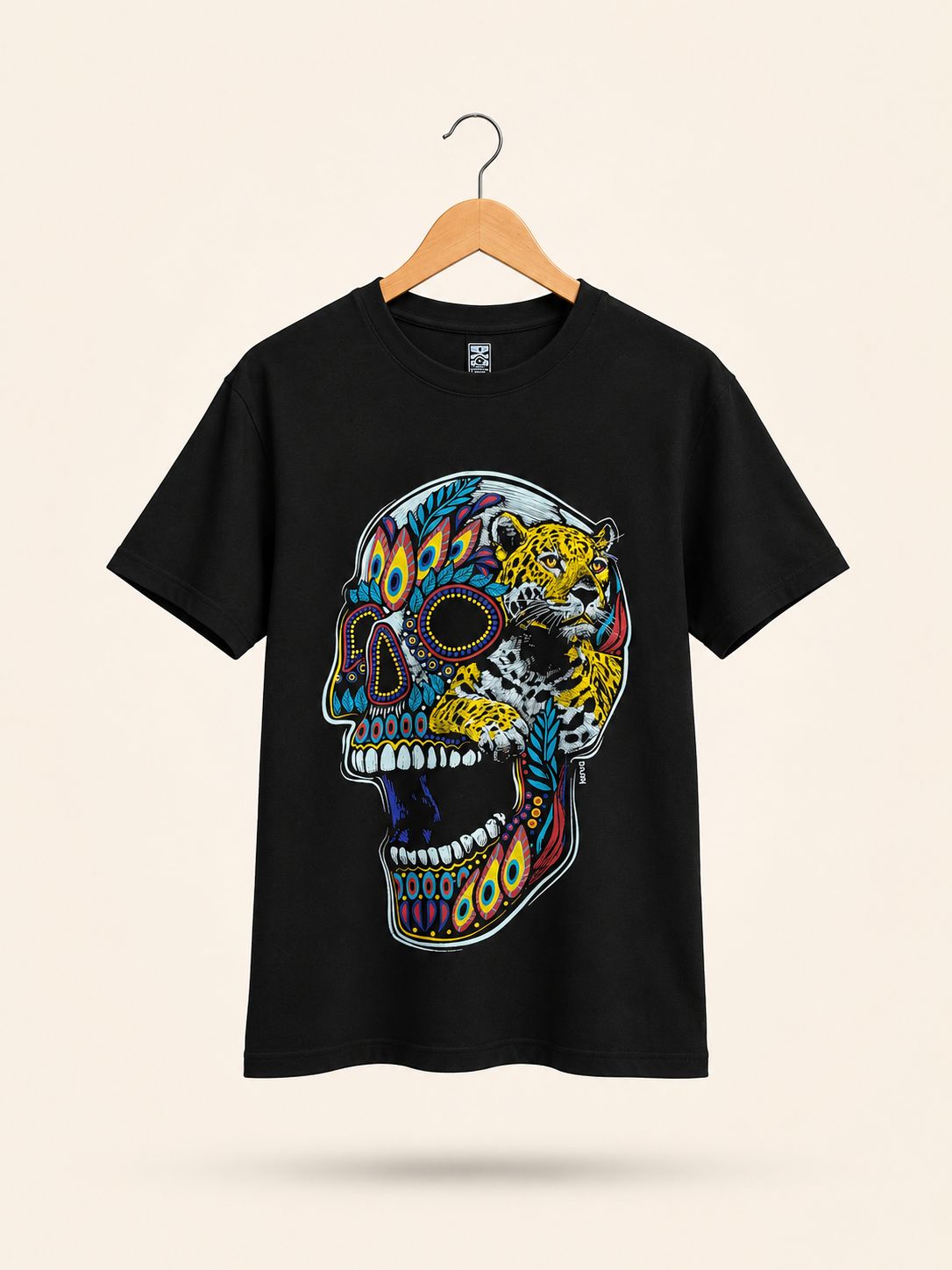 Playera Negro Calavera Jaguar