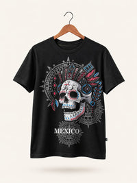 Playera Relaxed Fit Negro Craneo Prehispanico