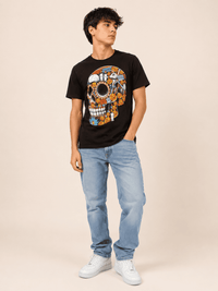 Playera Negro Craneo Ofrenda