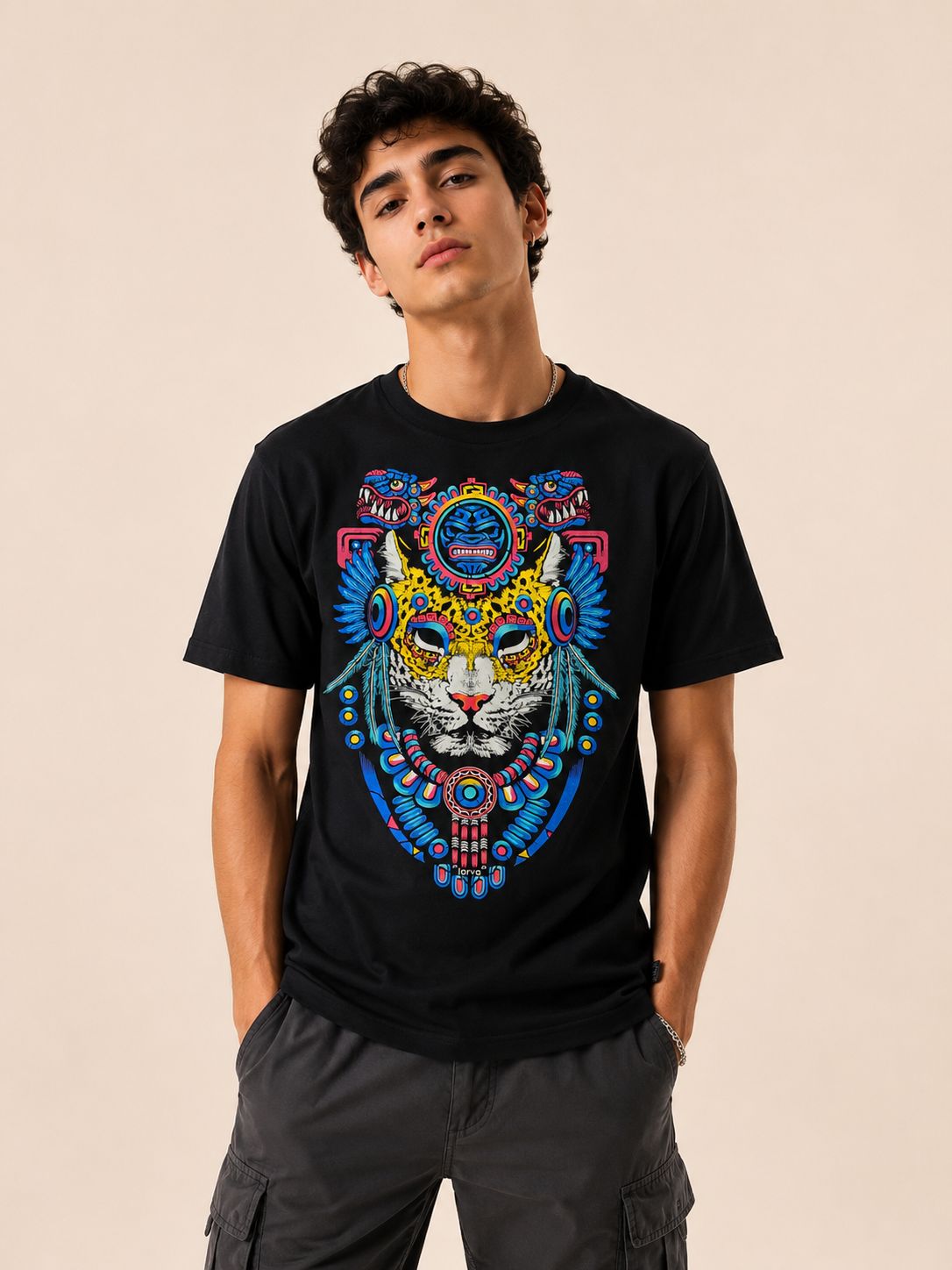 Playera Negro Jaguar Guerrero