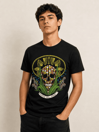 Playera Negro Craneo Hijos Del Maiz