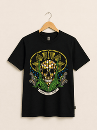 Playera Negro Craneo Hijos Del Maiz