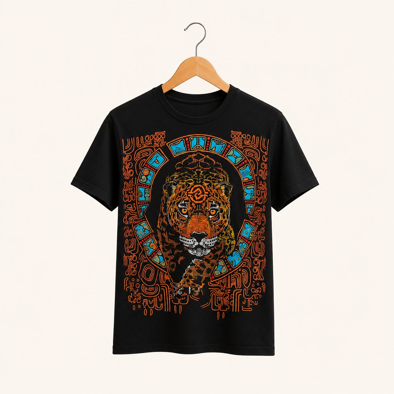 Playera Negro Jaguar Maya