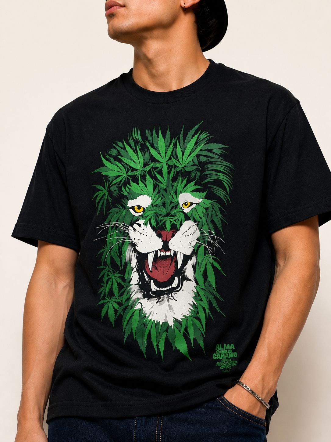 Playera Leon Hojas de Mota