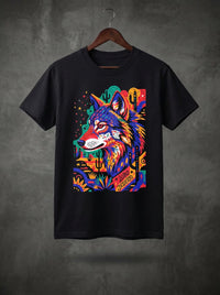 Playera Negro Lobo Desierto