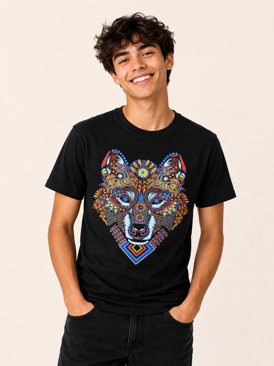 Playera Negro Lobo Marakame Venados