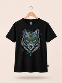 Playera Negro Lobo Mascara Cosmo