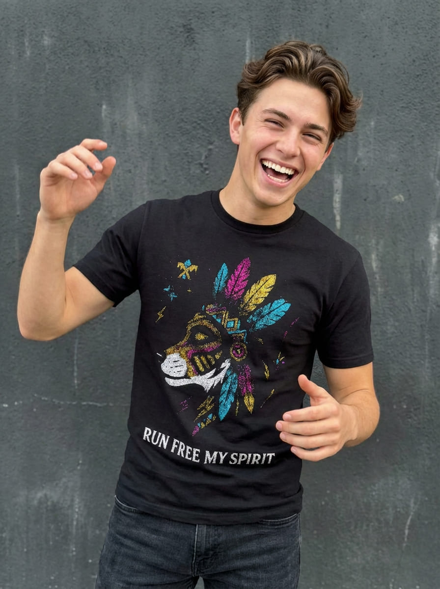 Playera Lobo Run Free My Spirit