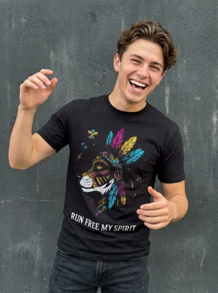 Playera Lobo Run Free My Spirit