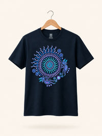Playera Negro Peyote Sol Huichol