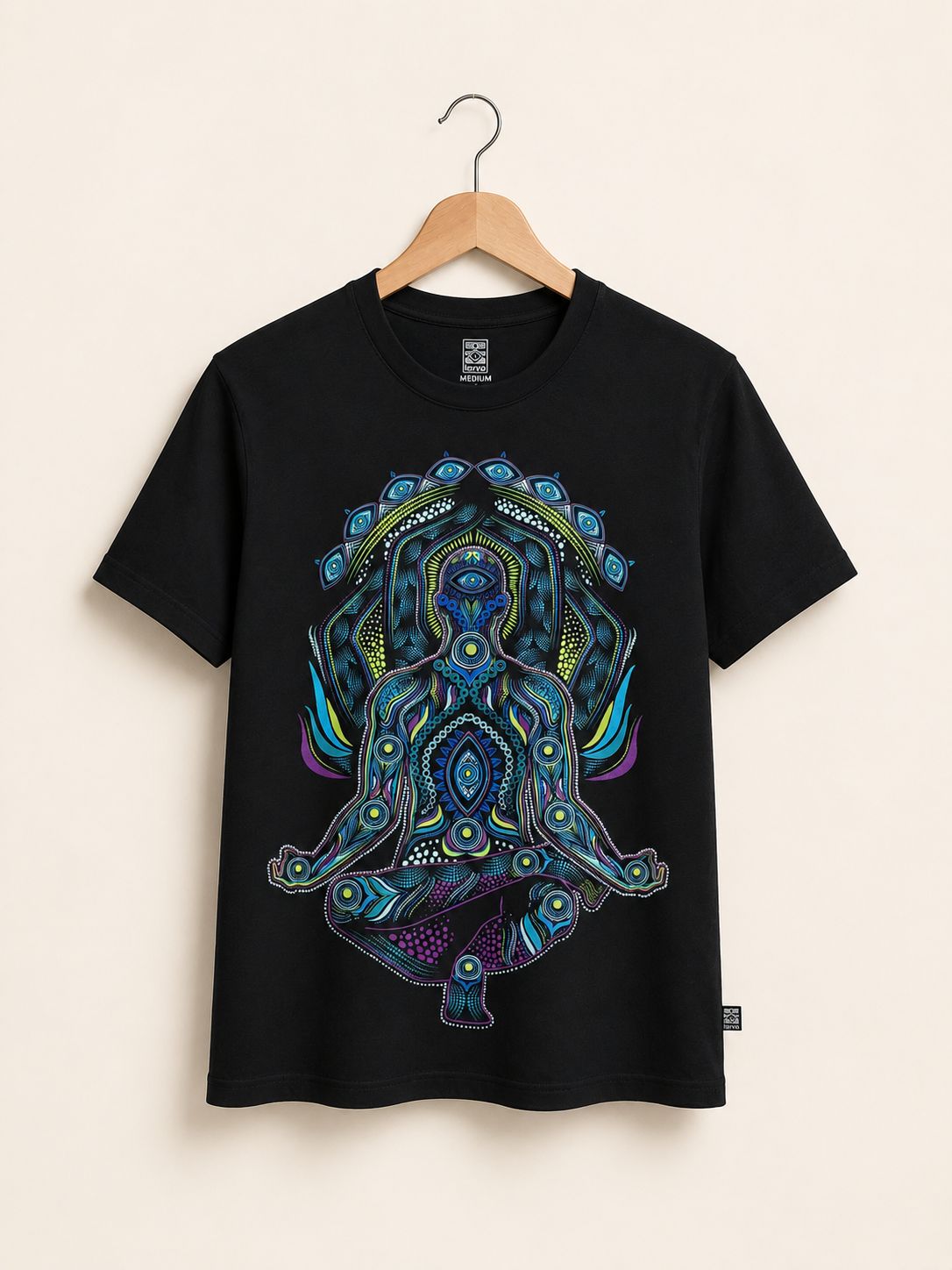 Playera Negro Meditador Yoga