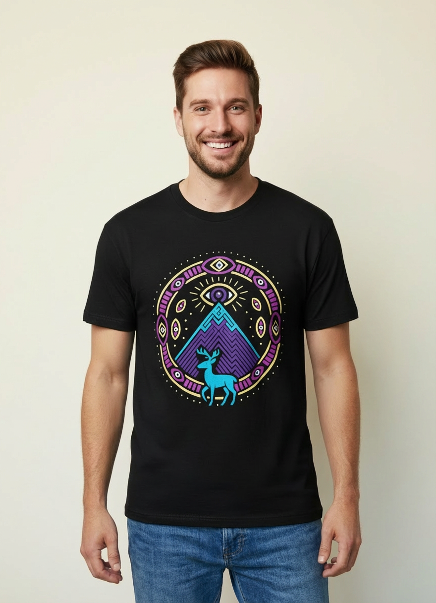 Playera Negro Monte Venado Ojo