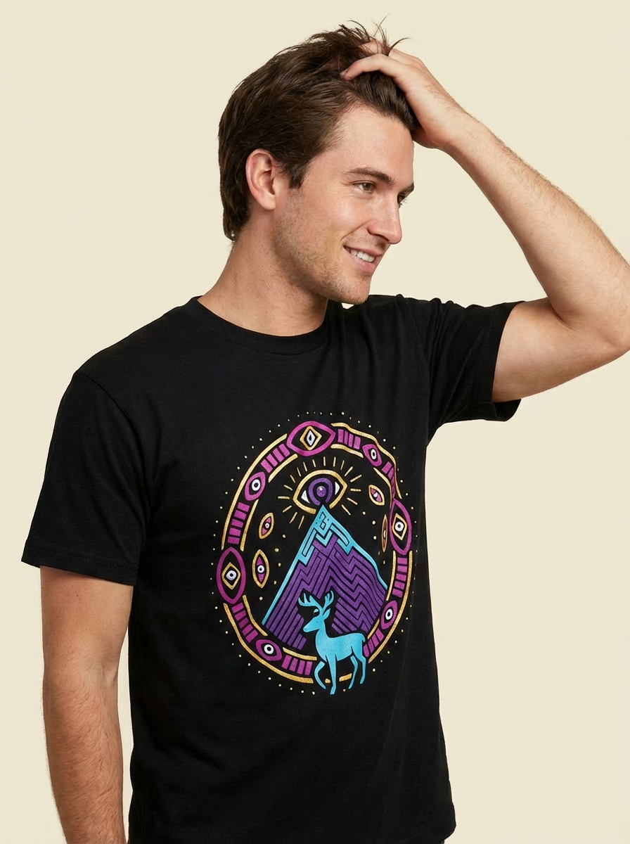 Playera Negro Monte Venado Ojo