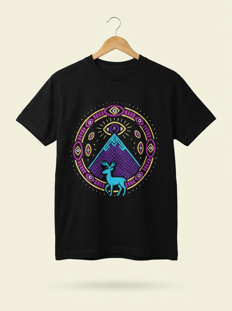 Playera Negro Monte Venado Ojo