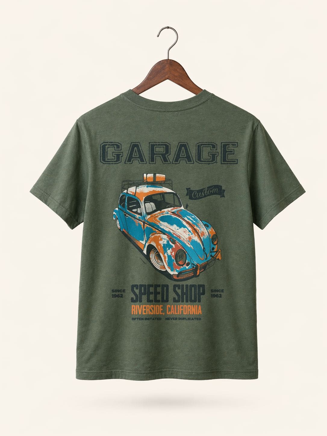 Playera Verde Militar Garage Rat