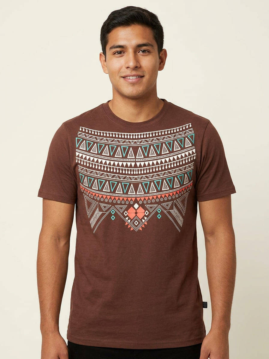 Playera Café Tribal Navajo