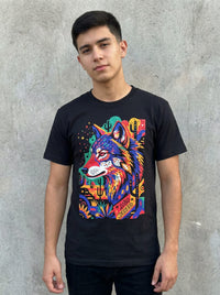 Playera Negro Lobo Desierto