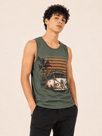 Camiseta Verde Militar Combi Surfing