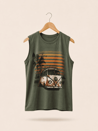 Camiseta Verde Militar Combi Surfing