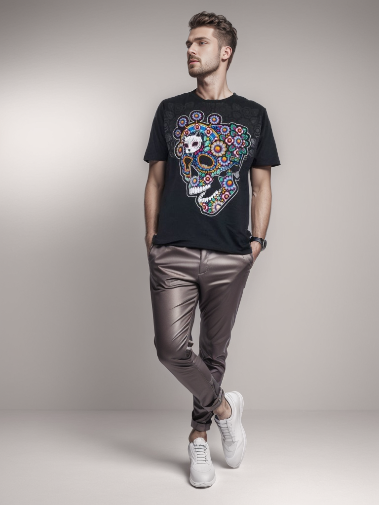 Playera Cráneo Floral