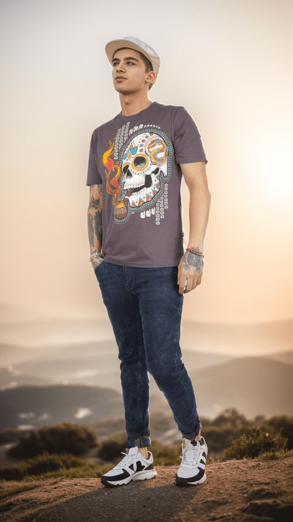 Playera  Calavera Pipa Prehispánica