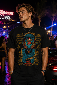Playera Dragón y Quetzalcoatl | Arte Místico Japonés | Larva México
