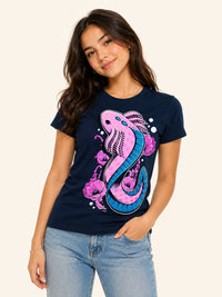 Blusa Marino Axolotl Flores