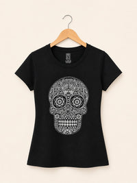 Blusa Negro Calavera Huichol