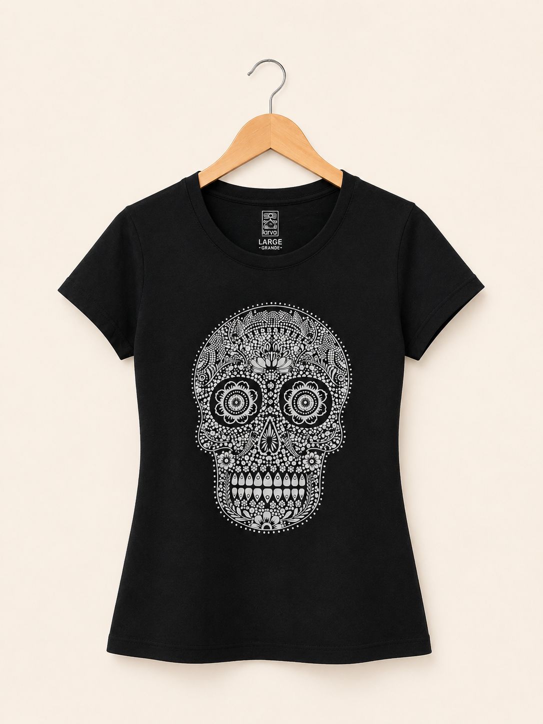 Blusa Negro Calavera Huichol