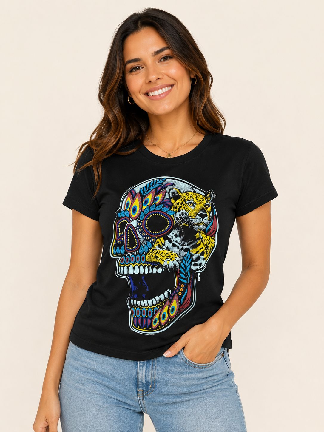 Blusa Negro Calavera Jaguar