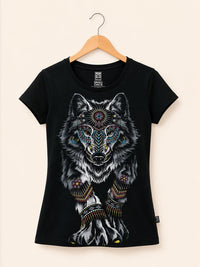 Blusa Negro Lobo Blanco Huichol