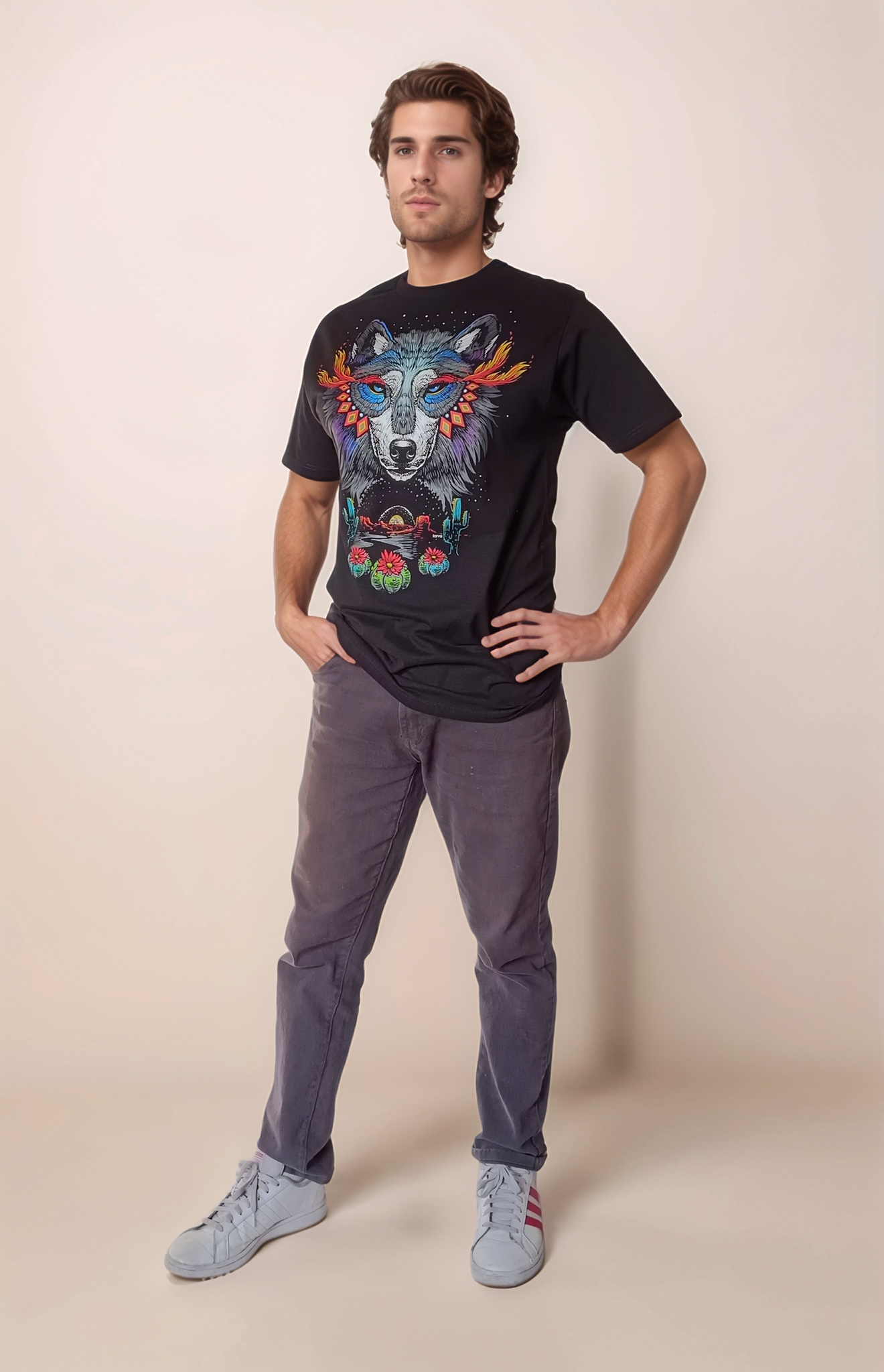 Playera Lobo Desierto Espiritual