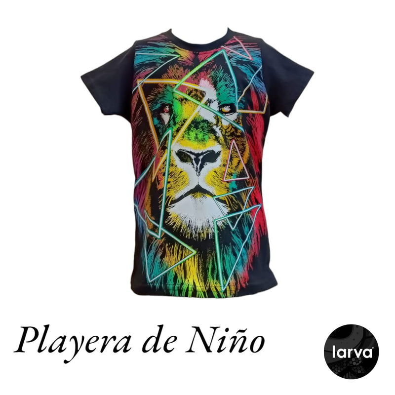 Playera para Niño León Neón